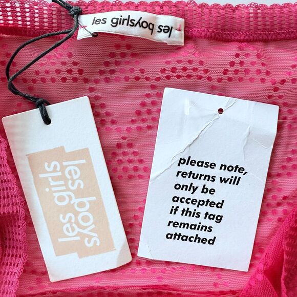 NWT Les Girls Les Boys Triangle Lace Boy Briefs in Love Potion Pink Size Large - Picture 5 of 9